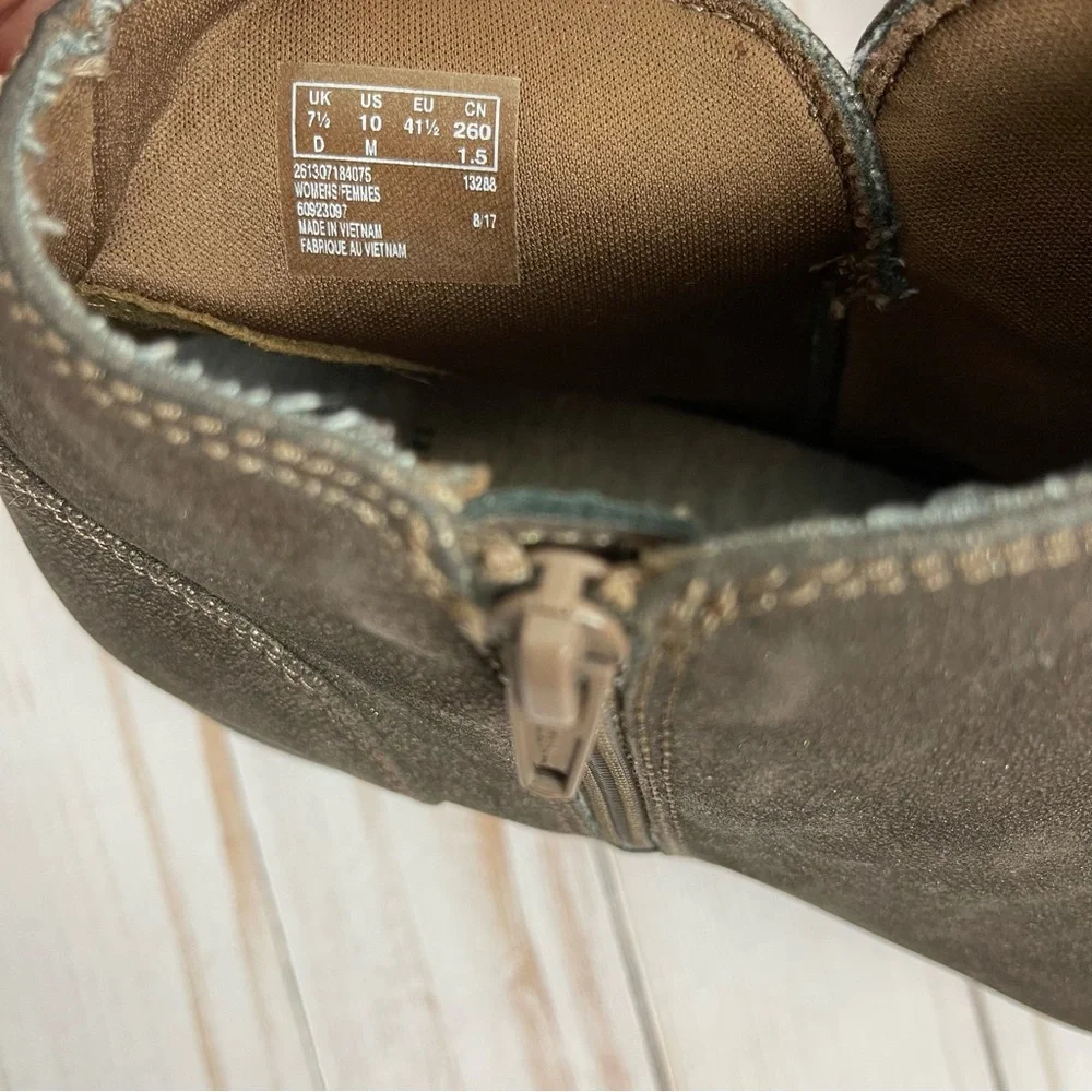 Clarks cloudSteppers bronze Tropic ankle comfort wedge booties size 10